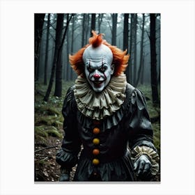 Haunted Forest: The Clown’s Stare Canvas Print