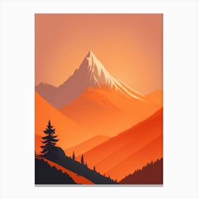Misty Mountains Vertical Composition In Orange Tone 284 Canvas Print
