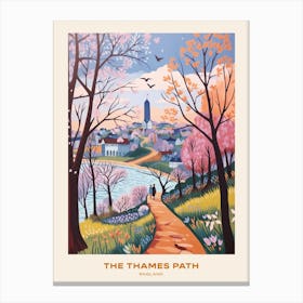 The Thames Path England Hike Poster Canvas Print