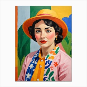 Woman In A Hat 5 Canvas Print