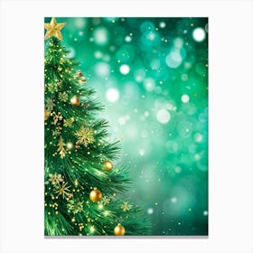 An Evergreen Christmas Tree Decorating Scene Backdrop Gracefully Adorned With Glitters Of Gold Spar 1 Canvas Print