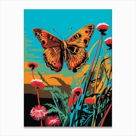 Pop Art Meadow Brown Butterfly 2 Canvas Print