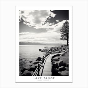 Poster Of Lake Tahoe, Black And White Analogue Photograph 1 Canvas Print