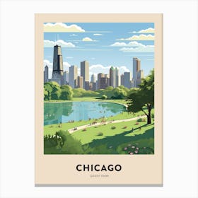 Grant Park 3 Chicago Travel Poster Canvas Print
