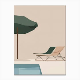 Lounge Chairs By The Pool Canvas Print