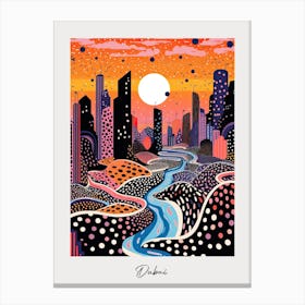 Poster Of Dubai, Illustration In The Style Of Pop Art 1 Canvas Print
