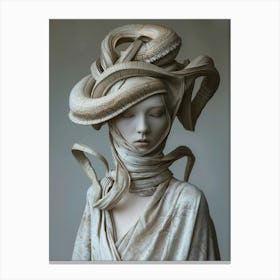 Woman With A Snake On Her Head Canvas Print