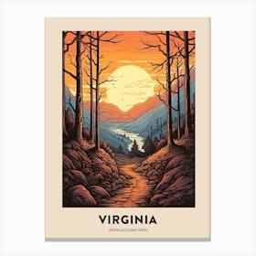 Appalachian Trail Usa 2 Vintage Hiking Travel Poster Canvas Print