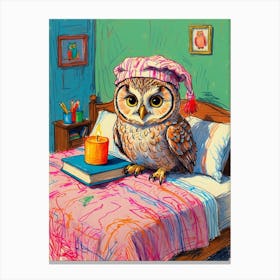 Owl In Bed 1 Canvas Print