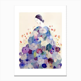 Lady In A Flower Flowy Dress Canvas Print
