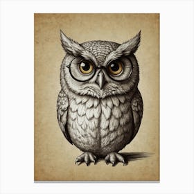 Owl In Glasses 2 Canvas Print