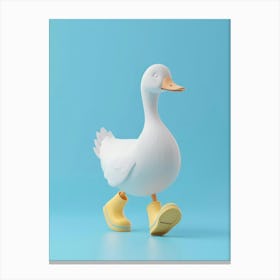 Duck In Boots Canvas Print