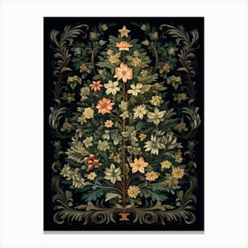 William Morris Style Christmas Tree 16 Canvas Print