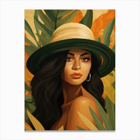 Woman In A Hat 21 Canvas Print