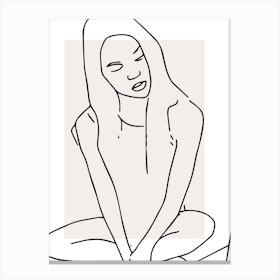 Woman Sitting Outline Canvas Print