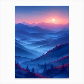 Sunset In The Mountains 19 Canvas Print