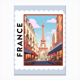 France Travel Stamp Poster Canvas Print