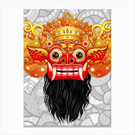 Buddhist Mask - Barong, Balinese mask, Bali mask print Canvas Print