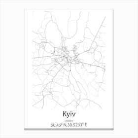 Kyiv,Ukraine Minimalist Map Canvas Print