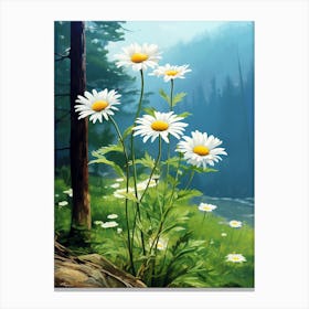 Daisy Wildflower In The Forest (2) Canvas Print