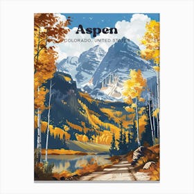 Aspen Populus Travel Illustration Canvas Print