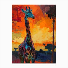 Textured Brushstroke Giraffe 2 Canvas Print
