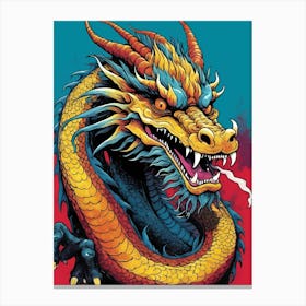 Japanese Dragon Pop Art Style (28) Canvas Print