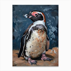African Penguin Cuverville Island Oil Painting 4 Canvas Print