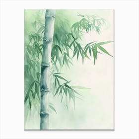 Bamboo Tree Atmospheric Watercolour Painting 3 Canvas Print