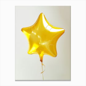 A Star Shaped Balloon Flying In The Air, Inflatable Star, Star Balloon, Summer Atmosphere, Close Up, Yellow Color, Transparent Plastic, Bulging And Breathable, Translucent Overlap, Minimalist Photography, Transparent Opaque Style, Wh Stampe su tela