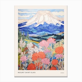 Mount Shasta United States Colourful Mountain Illustration Poster Canvas Print