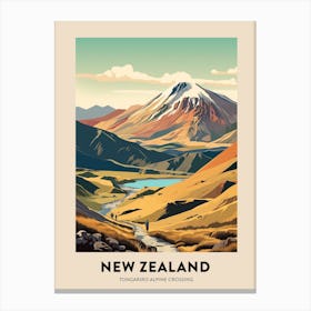 Tongariro Alpine Crossing New Zealand 1 Vintage Hiking Travel Poster Canvas Print