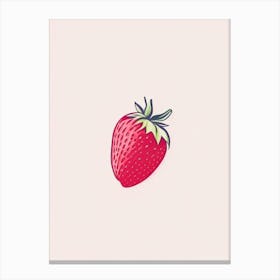 A Single Strawberry, Fruit, Minimal Line Drawing 1 Canvas Print