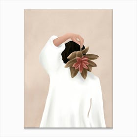 With a Flower Canvas Print