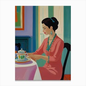 Woman At A Table 1 Canvas Print