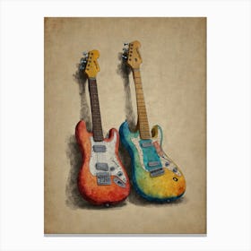 Two Electric Guitars 1 Canvas Print