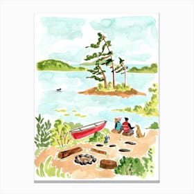 Camping on the Lake Canvas Print