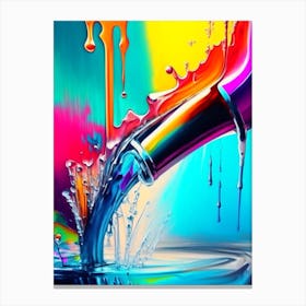 Running Water Tap Water Waterscape Bright Abstract 1 Canvas Print