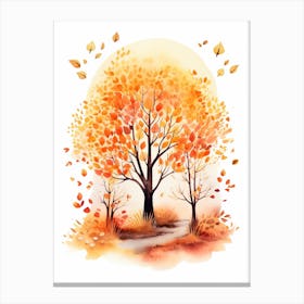 Cute Autumn Fall Scene 33 Canvas Print