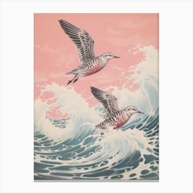 Vintage Japanese Inspired Bird Print Grey Plover 2 Canvas Print