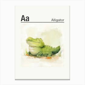 Animals Alphabet Alligator 4 Canvas Print