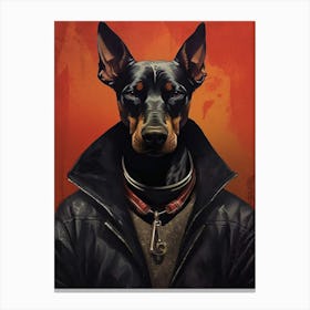 Gangster Dog Doberman Pinscher Canvas Print