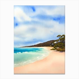 Yarra Bay Beach, Australia Watercolour Canvas Print