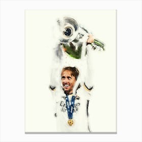 Luka Modric Watercolor Canvas Print