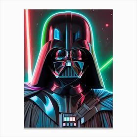 Darth Vader Star Wars Neon Iridescent (36) Canvas Print