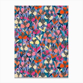 Pansy - Teal Multi Canvas Print