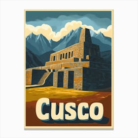 Aihrgdesign A Vintage Travel Poster Of Cusco Featuring The Ic Dcf0bb5c 181d 4adc 8f07 46c0392ff2e6 3 Canvas Print