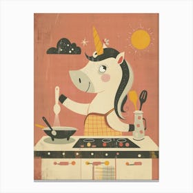 Unicorn In The Kitchen Muted Pastel Canvas Print