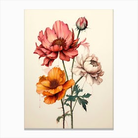 Three Flowers 1 Canvas Print