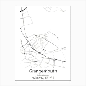 Grangemouth,United Kingdom Minimalist Map Canvas Print